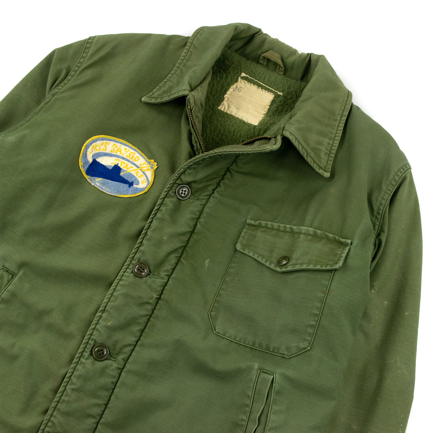 Vintage 60s Vietnam US Navy USN A-2 1st Pattern Deck Jacket Olive Green L chest