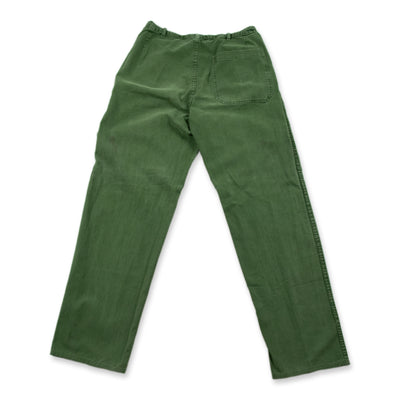 Vintage 70s Swedish Military Field Trousers Worker Style Green 30 W BACK