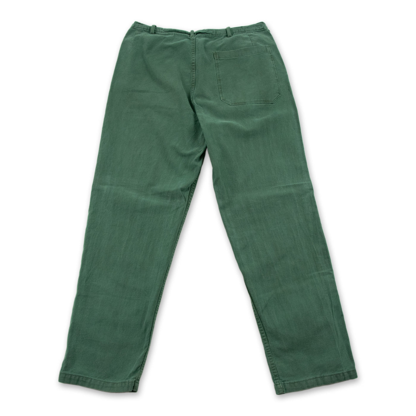 Vintage 70s Swedish Military Field Trousers Worker Style Green 32 W BACK