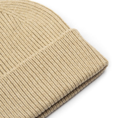 Colorful Standard Merino Wool Unisex Beanie Hat Desert Khaki Rib