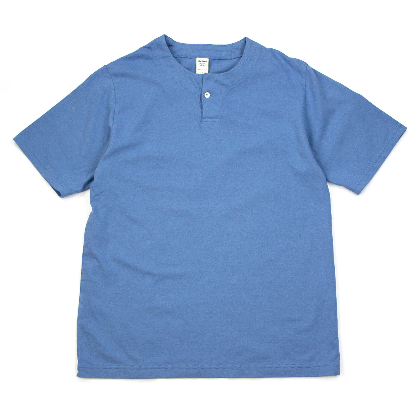 Jackman Henley Neck T-Shirt Shadow Steel Blue Front