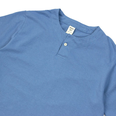 Jackman Henley Neck T-Shirt Shadow Steel Blue Chest