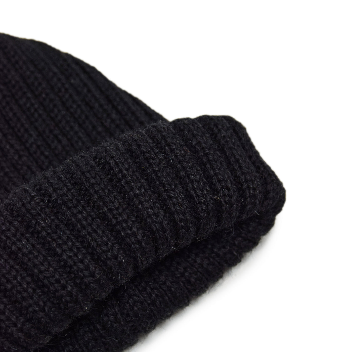 Connor Reilly Wool Watch Cap Black Made In England Wool Detail