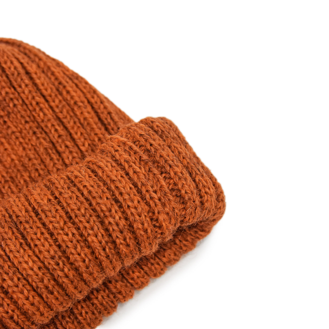 Connor Reilly Wool Watch Cap Rust Made In England Wool Detail