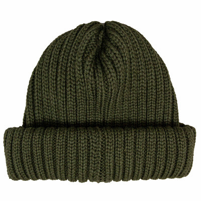 Connor Reilly Wool Watch Cap Dark Olive Made In England FRONT 