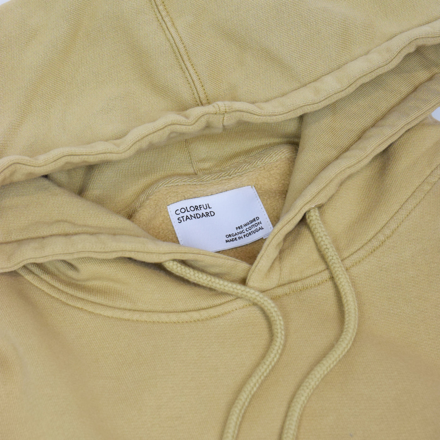 Colorful Standard Classic Organic Cotton Hood Sweat Desert Khaki label
