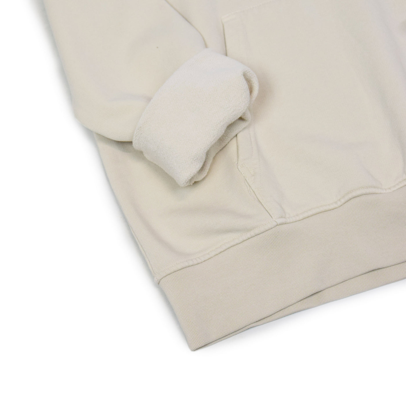 Colorful Standard Classic Organic Cotton Hood Sweat Ivory White cuff rolled