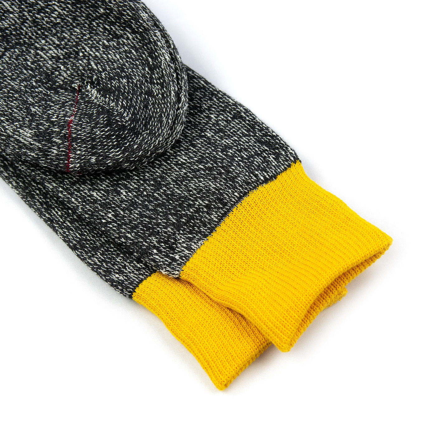 Rototo Double Face Crew Socks Silk Yellow / Charcoal Cuff