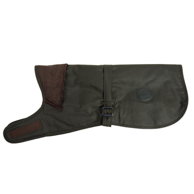 Barbour Waxed Dog Coat Olive Exterior
