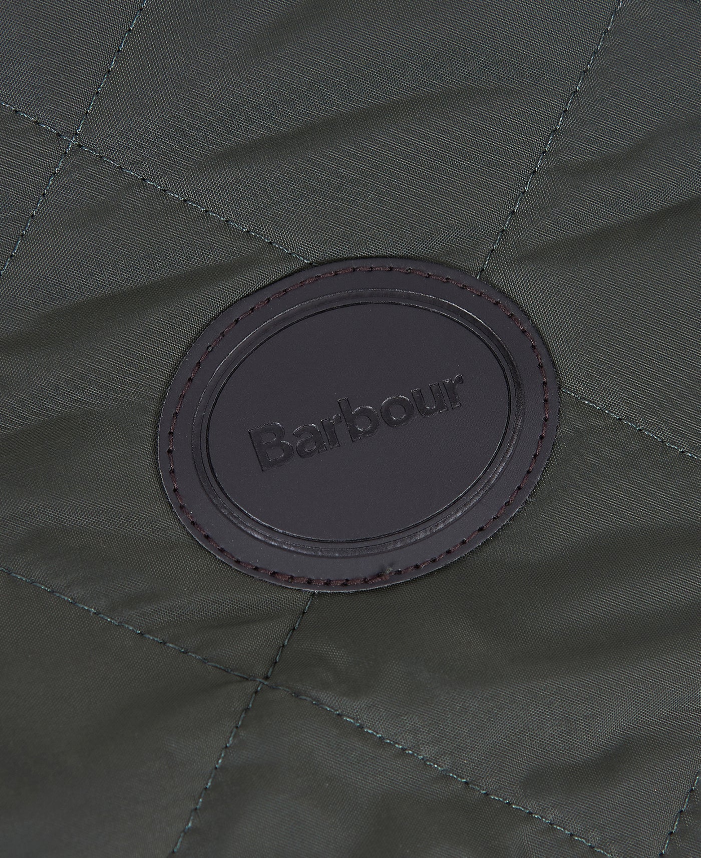 Barbour Quilted Dog Coat Olive Tag