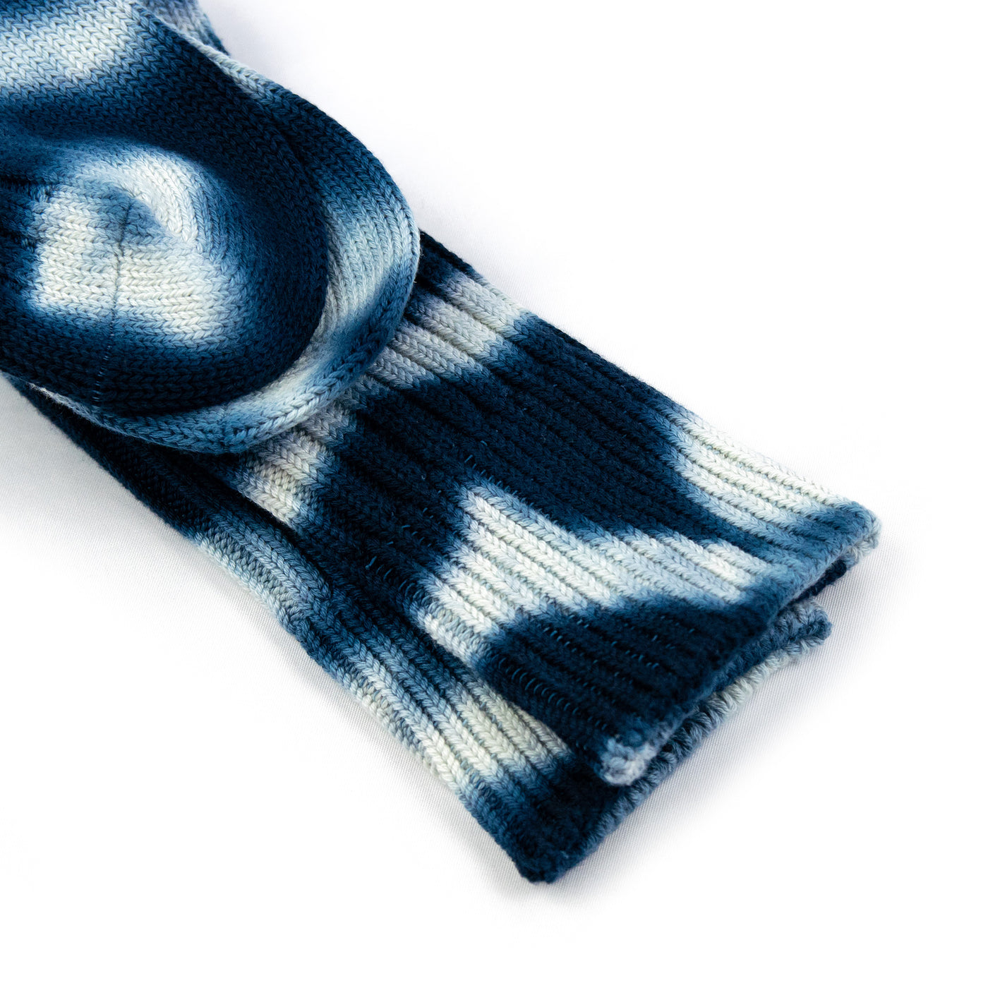 Rototo Chunky Ribbed Sock Tie Dye Navy / White Cuff