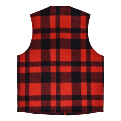 Filson Mackinaw Wool Vest Red Black Back
