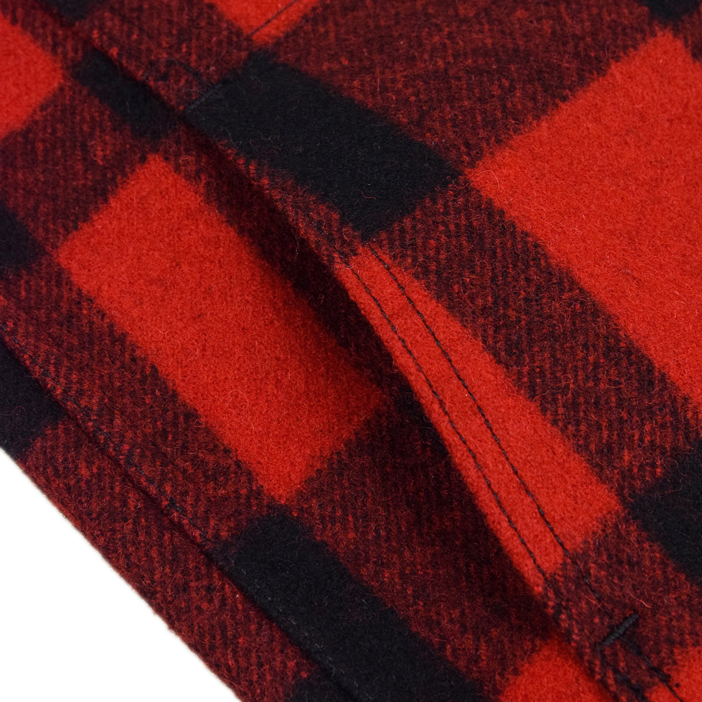 Filson Mackinaw Wool Vest Red Black Left Hand Pocket