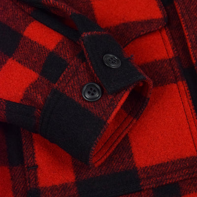 Filson Mackinaw Wool Cruiser Jacket Red Black CUFF