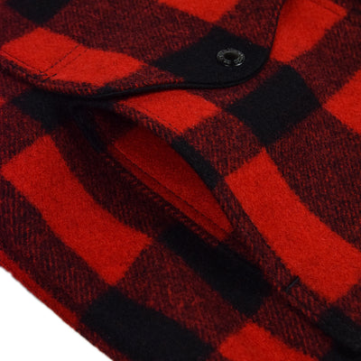 Filson Mackinaw Wool Cruiser Jacket Red Black POCKET DETAIL