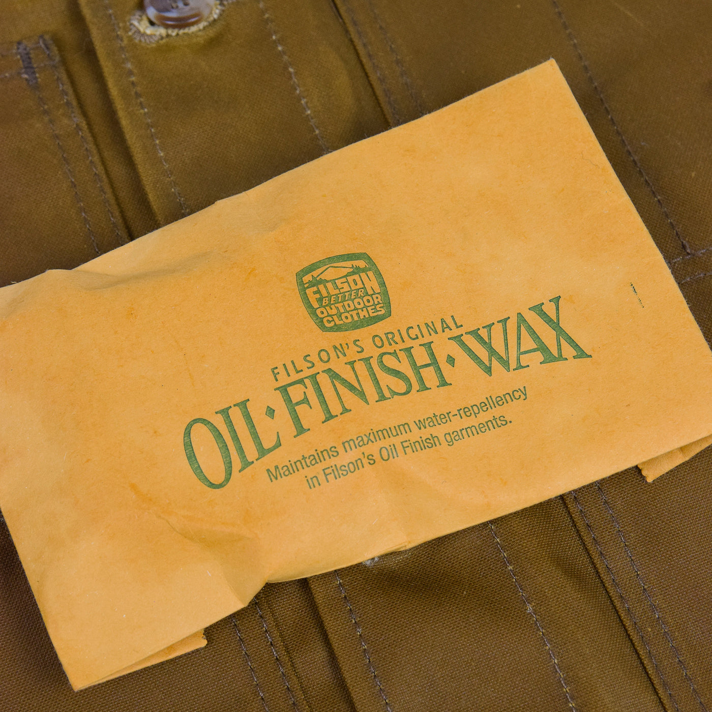 Filson Oil Tin Cloth Vest Wax Cotton Dark Tan Wax