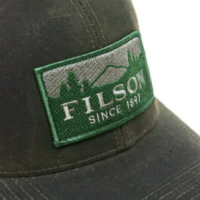 Filson Logger Mesh Cap Otter Green front detail