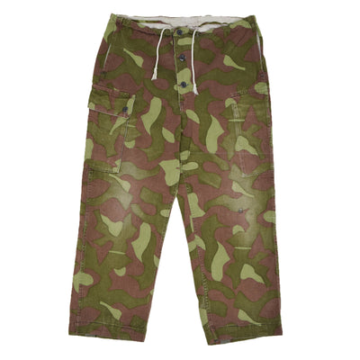 Vintage 80s Military Finnish Army Camo Mountain Field Trousers Reversible 34 W front