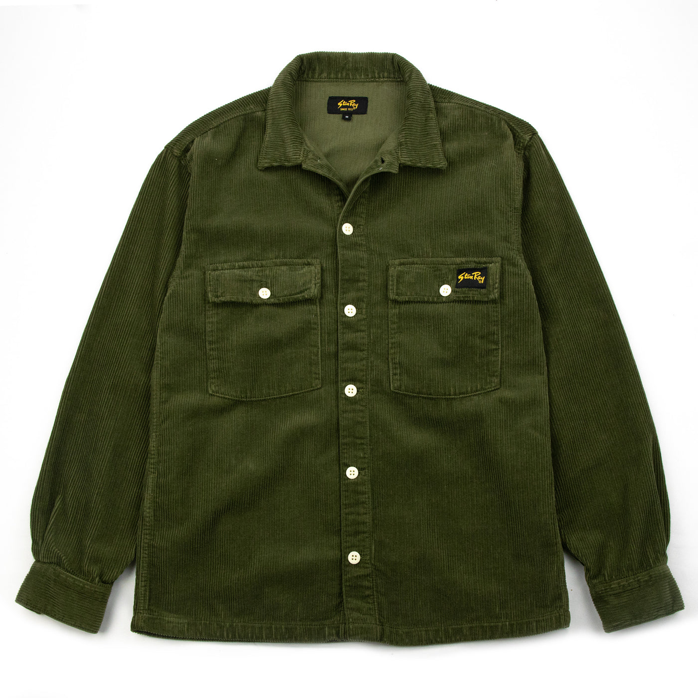 Stan Ray Cotton Corduroy CPO Style Shirt Olive Front