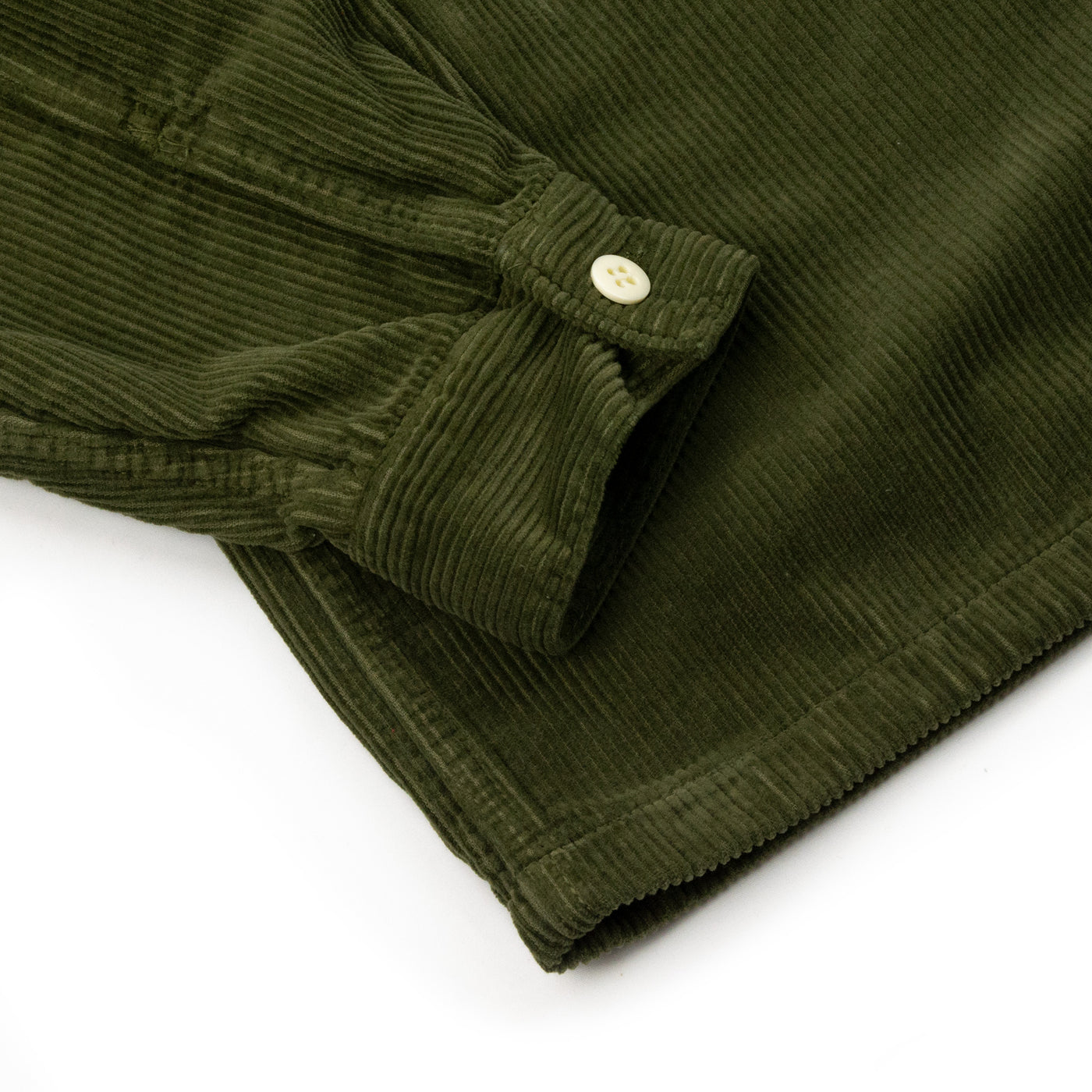 Stan Ray Cotton Corduroy CPO Style Shirt Olive Sleeve Detail