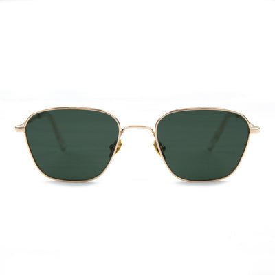 Monokel Otis Gold Sunglasses Green Solid Lens Front