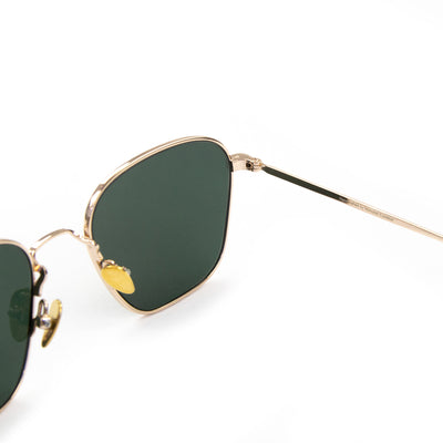 Monokel Otis Gold Sunglasses Green Solid Lens Details