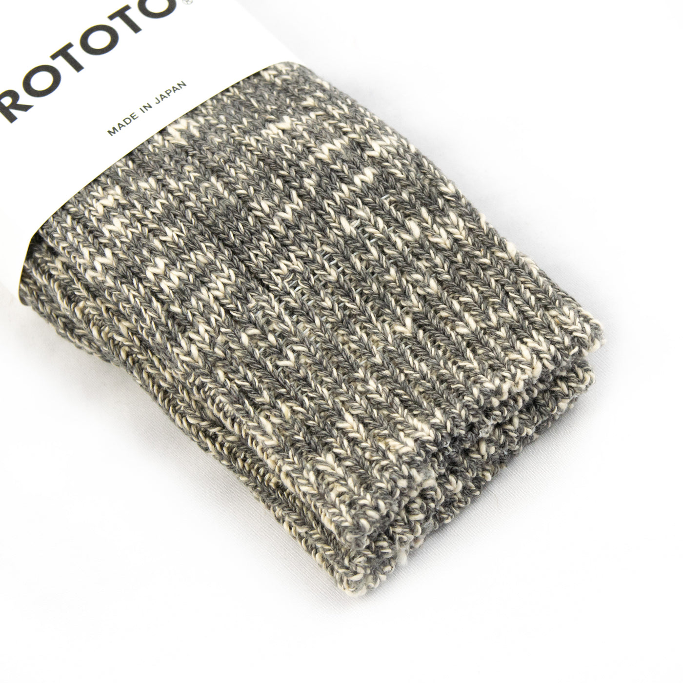 Rototo Low Gauge Wool Socks Grey Made In Japan RIB CUFF