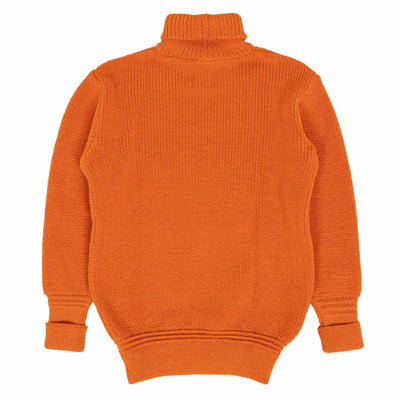  Heimat U Boat Roll Neck Virgin Wool Sweater Rescue Orange BACK