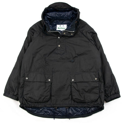 Barbour White Label Nagoya Overhead Wax Cotton Smock Navy FRONT