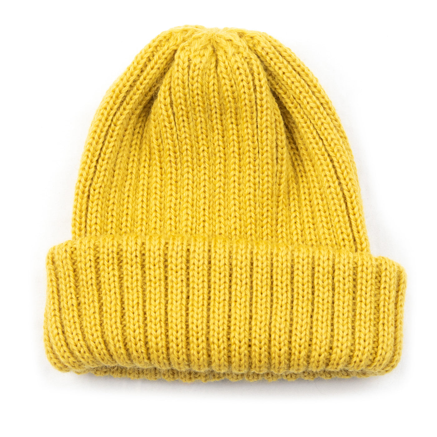 Connor Reilly Wool Watch Cap Mustard Made In England FRONT 