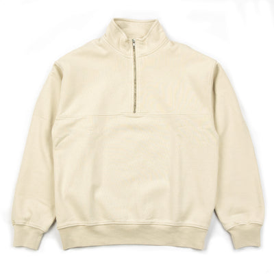 Colorful Standard Classic Organic Cotton Quarter Zip Ivory White  FRONT 