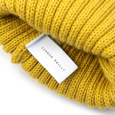 Connor Reilly Wool Watch Cap Mustard Made In England LABEL 