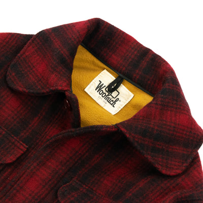 Vintage 70s Woolrich Buffalo Plaid Mackinaw Hunting Cruiser Jacket Made in USA L BACK NECK LABEL