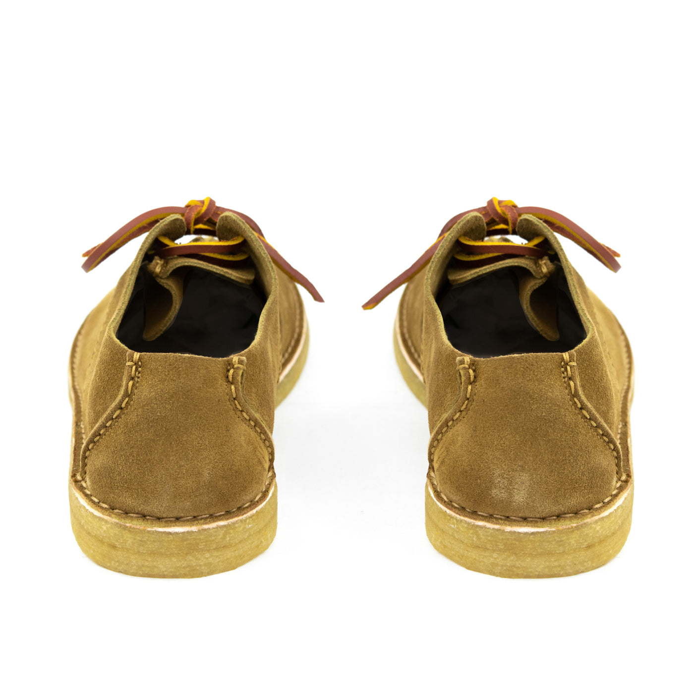 Yogi Caden Centre Seam Suede Lace Up Shoe Moss Green Heel