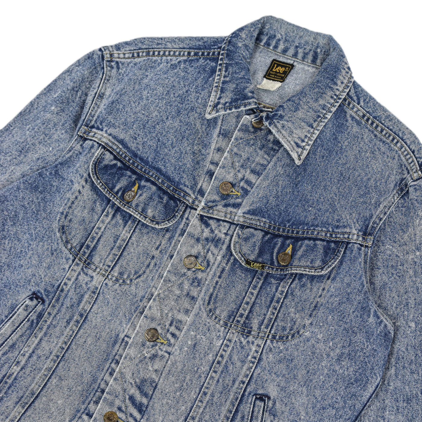 Vintage 70s Lee Riders Stonewash Blue Denim Trucker Style Jacket Made in USA M chest