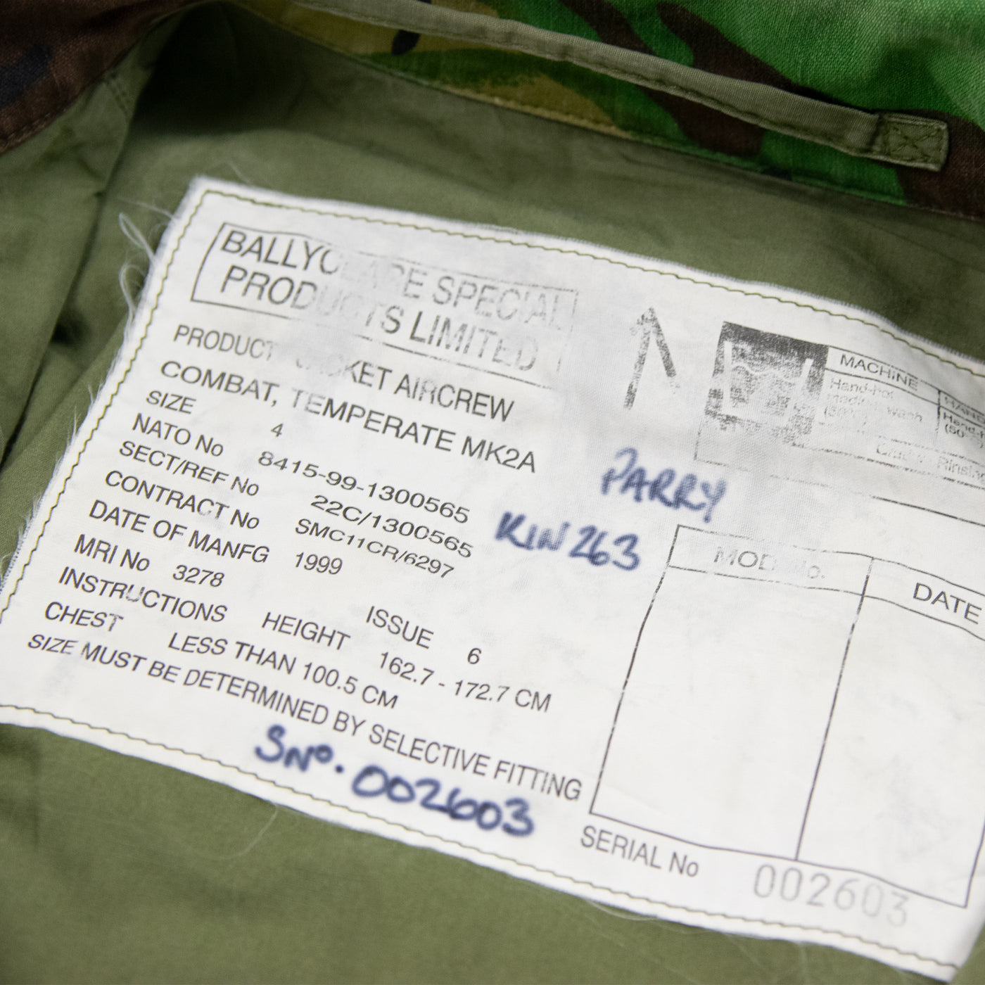 Vintage 90s British Army Woodland Combat DPM Camo Jacket M LABEL