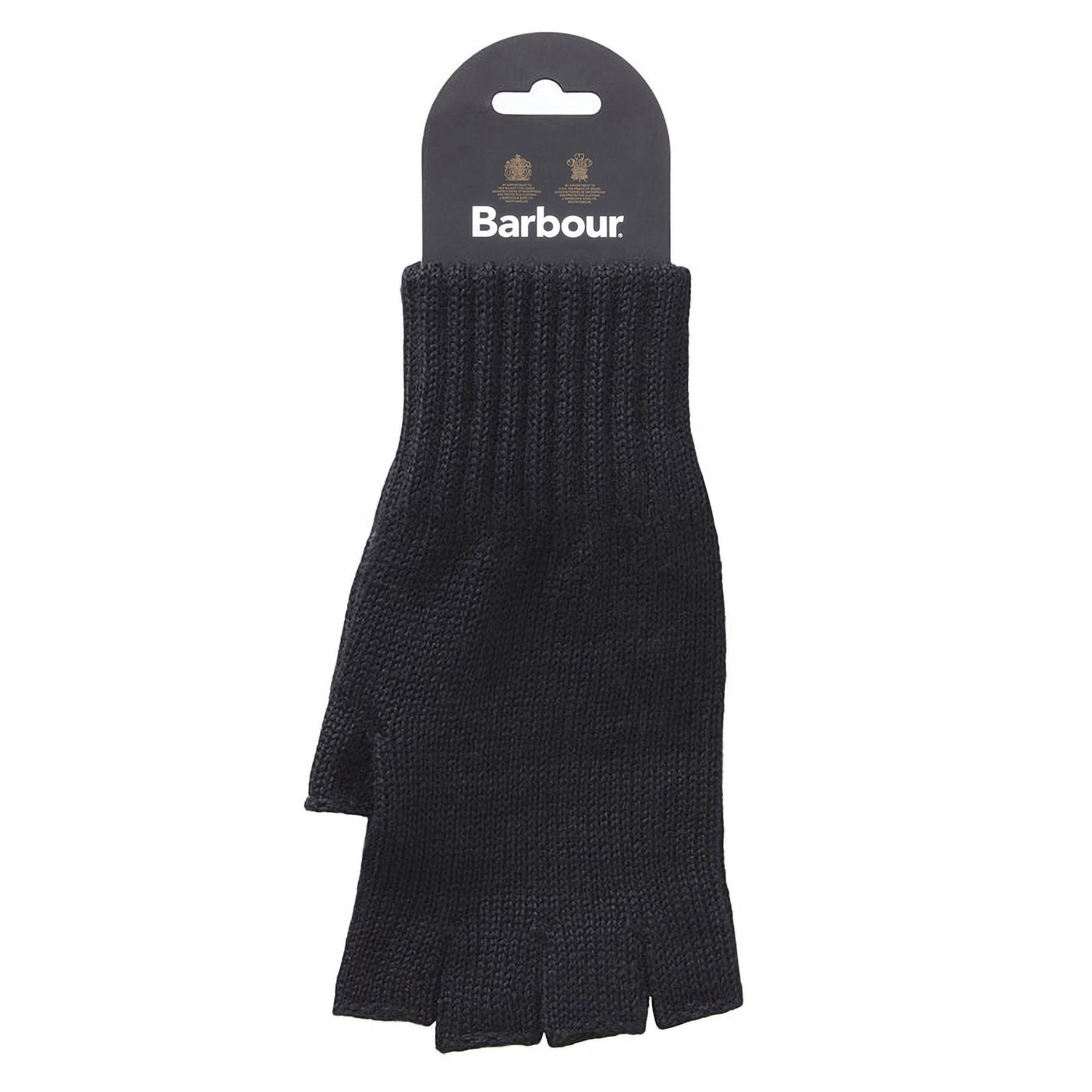 Barbour Fingerless Gloves Black Back