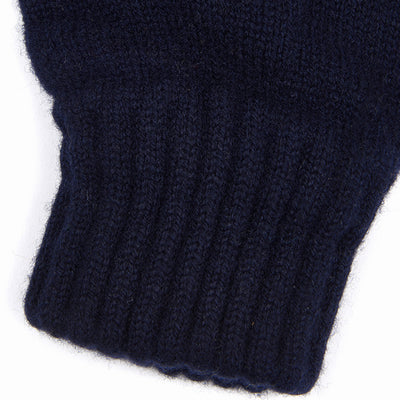 Barbour Lambswool Gloves Navy Cuff