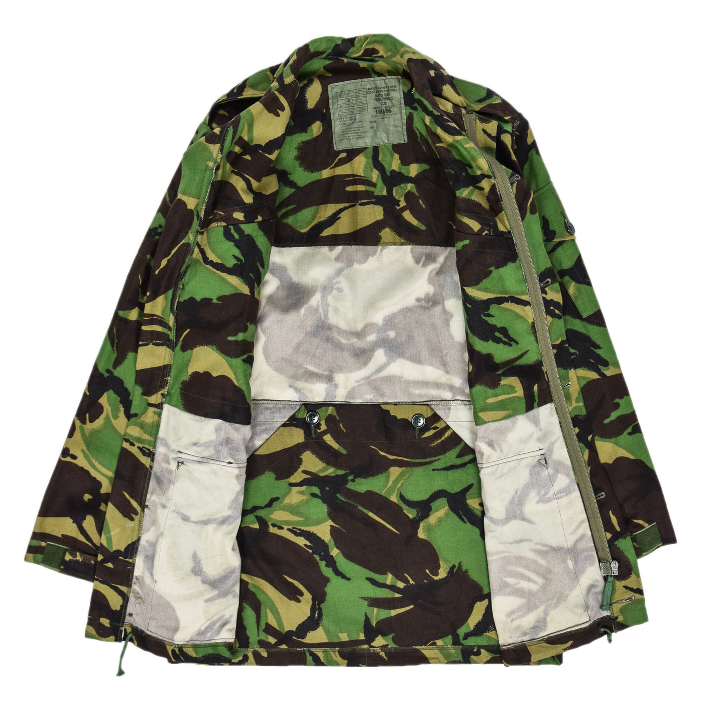 Vintage 90s British Army Combat Smock Woodland DPM Camo Jacket M INTERNAL