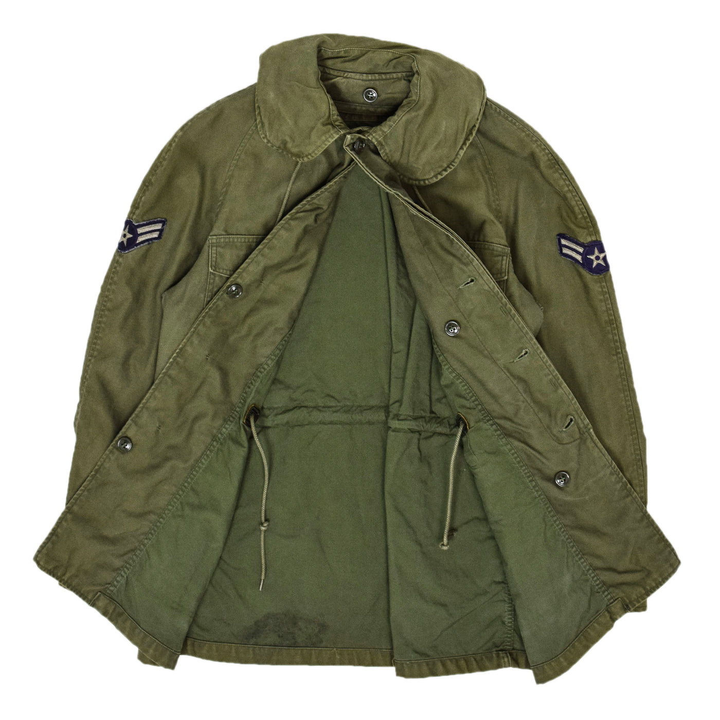 Vintage 60s Vietnam USAF Men's Wind Resistant Cotton Sateen Field Jacket S Reg internal
