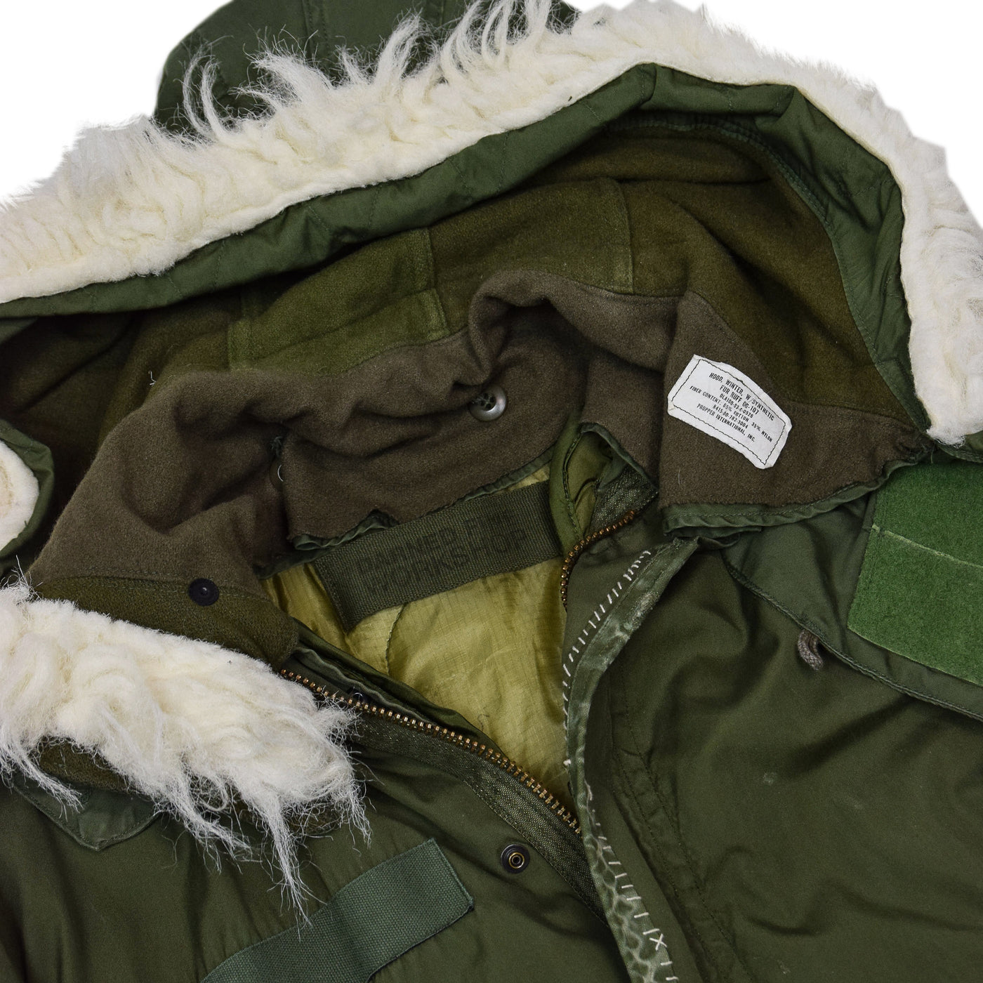 Vintage 70s US Military Darned Fine Reworked M-65 Fishtail Parka Small Oversized hood detail