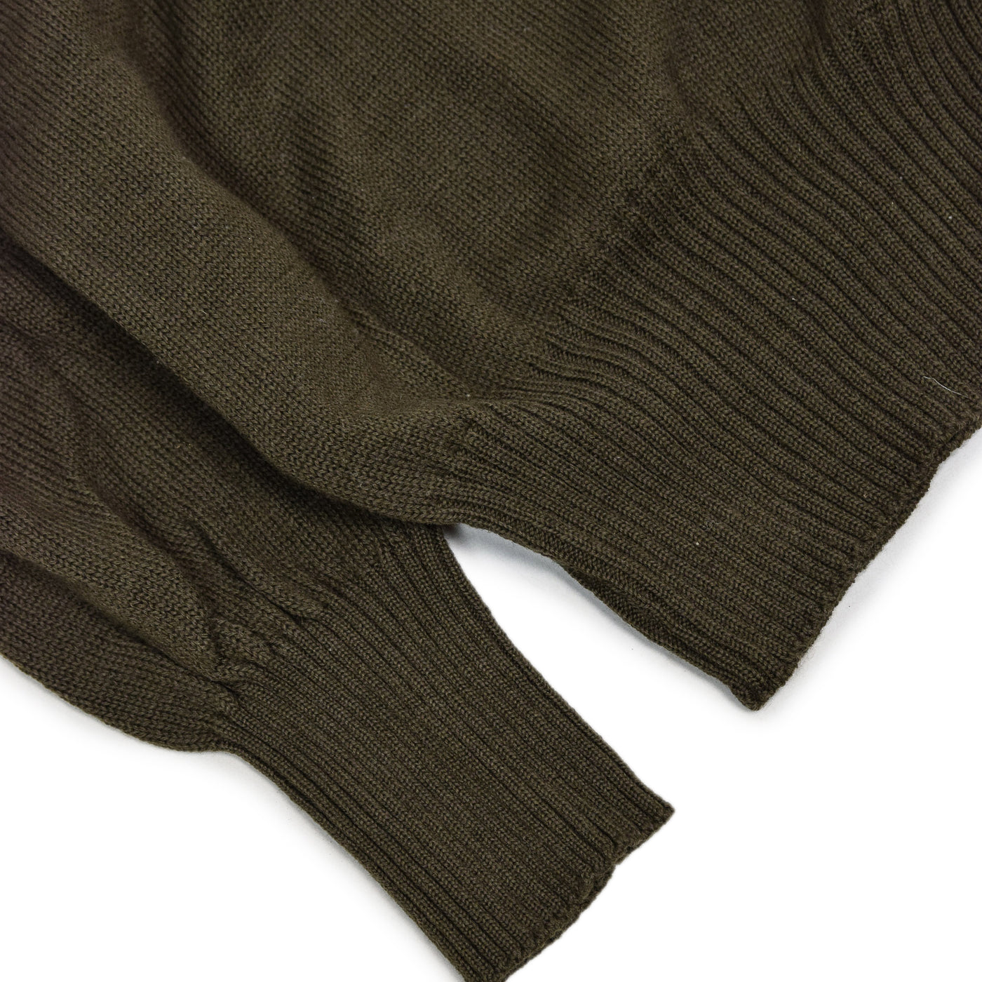 Vintage 80s US Army Military Sweater Olive Wool USA Made Button Pullover S cuff