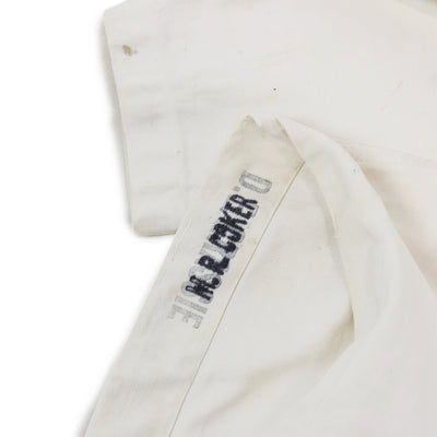 Vintage WWII US Navy Cracker Jack Military Wool Shirt White XS stencil