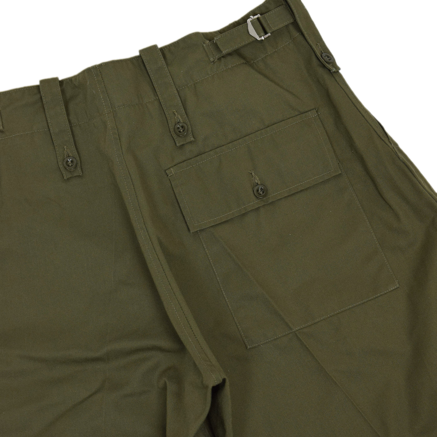 Vintage 90s British Military Lightweight Olive Green Fatigue Trousers 32 - 34 W back detail