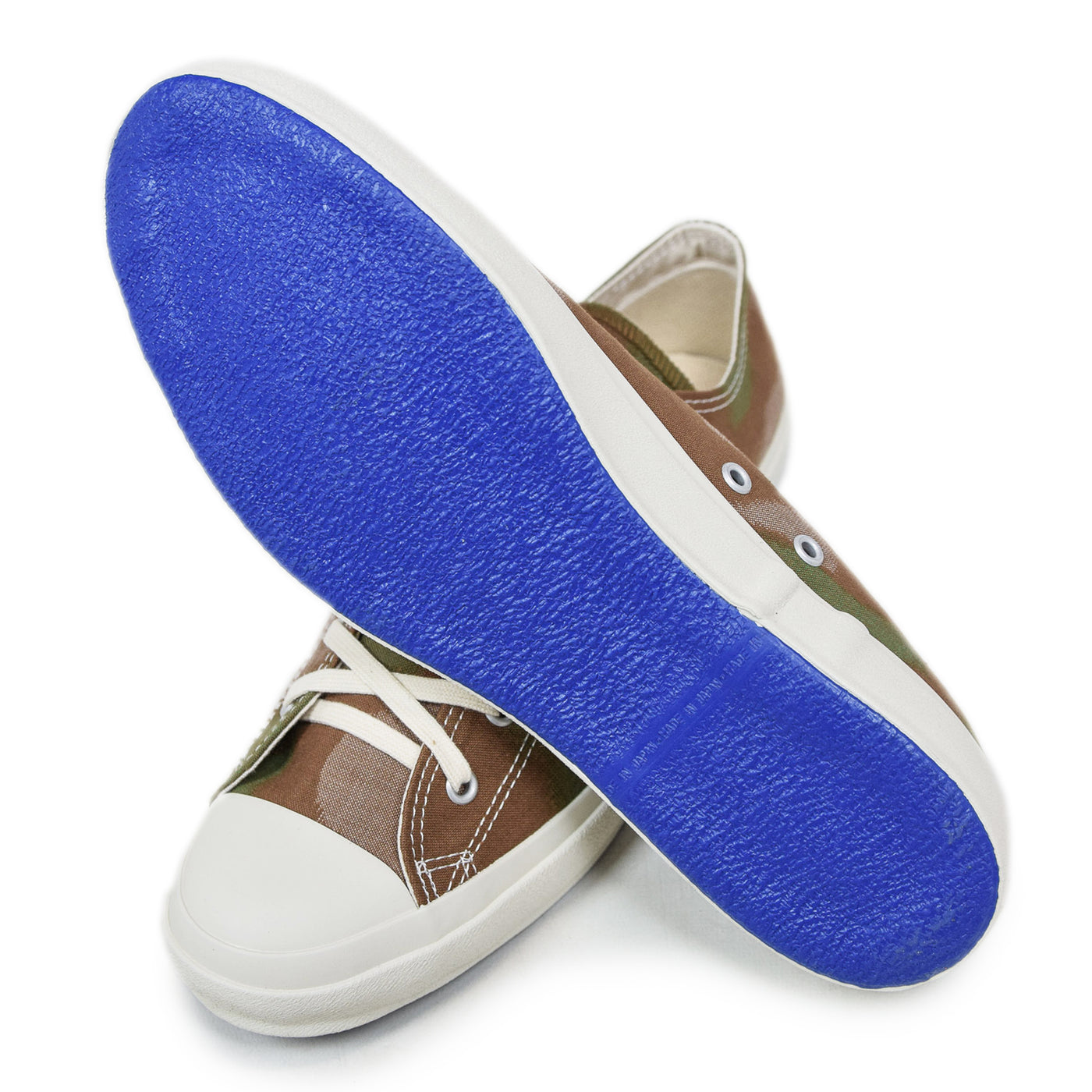 Moonstar Vulcanised Low Basket Camo Shoe Made In Japan sole