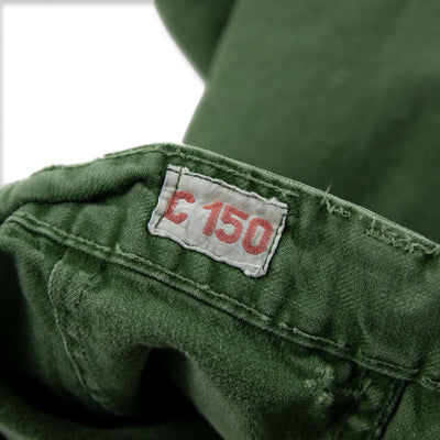 Vintage 70s Swedish Military Field Trousers Worker Style Green 30 W SIZE