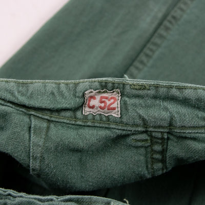 Vintage 70s Swedish Military Field Trousers Worker Style Green 32 W SIZE LABEL