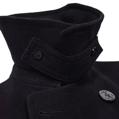 Vintage USNR 1940s WWII 10 Button US Navy Wool Pea Coat Reefer Jacket M THROAT TAB
