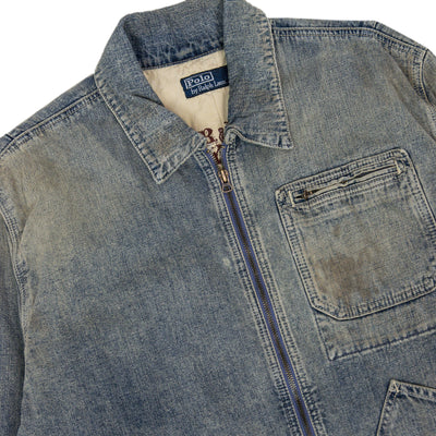Ralph Lauren Distressed Washed Workwear Style Denim Jacket XL chest