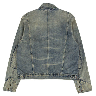 Ralph Lauren Distressed Washed Workwear Style Denim Jacket XL back